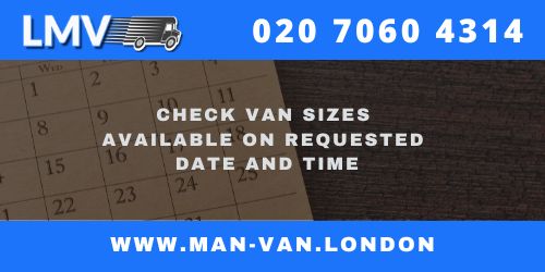 Check Van Sizes available on requested Date and Time